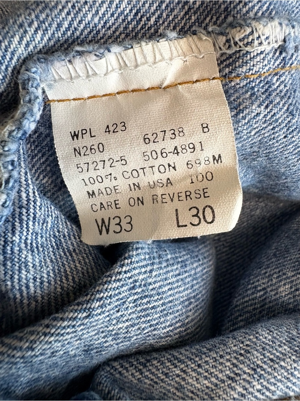 Vintage 1980’s Levi's 506 Medium WashStraight Leg Light Blue Jeans - Made in USA - Picture 5 of 15